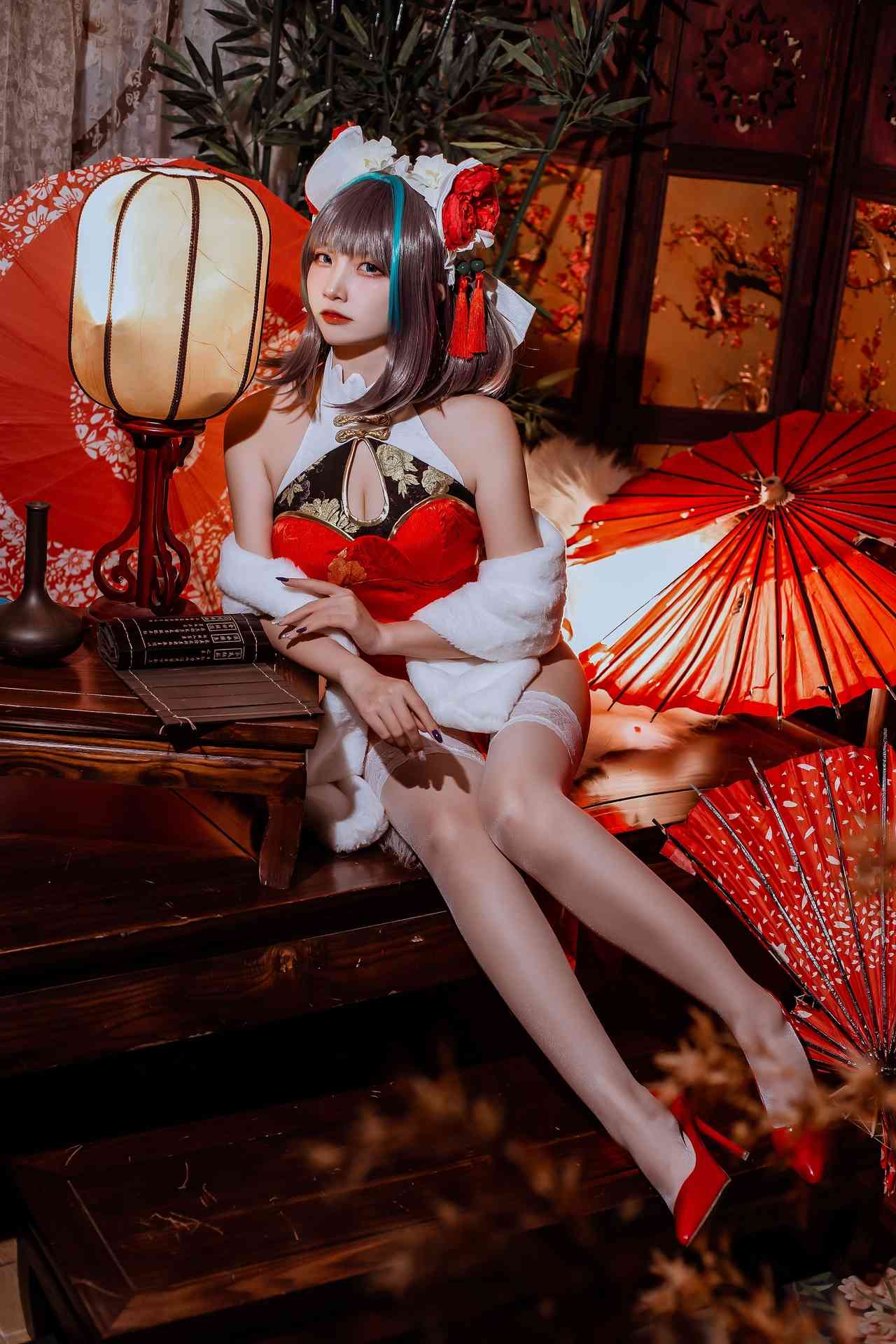 二佐Nisa碧蓝 柴郡旗袍